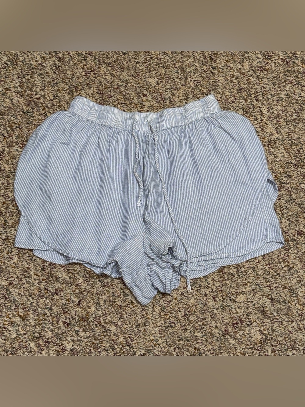 Women's size large shorts Light Blue Striped Women's Drawstring Shorts